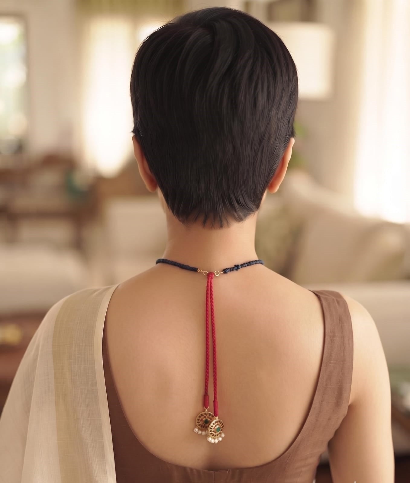 Neela Sutra Choker | Handcrafted Traditional Statement Choker Necklace – Womens Necklaces on Brown Living™. SKU: SAR1019. Img 7.