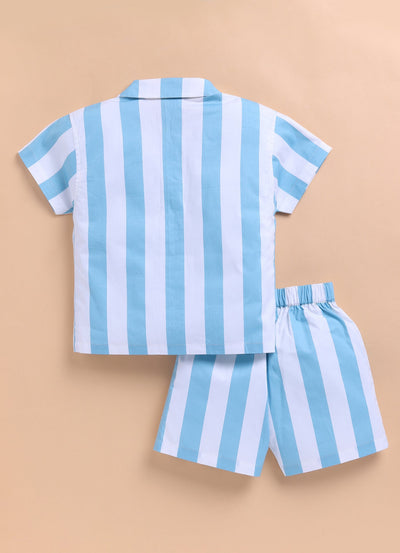 Neeli Dhaari Boys Cotton Co - ord Set | Striped Comfortable Kids Outfit – Kids Daywear Sets on Brown Living™. SKU: NDB23M1. Img 4.
