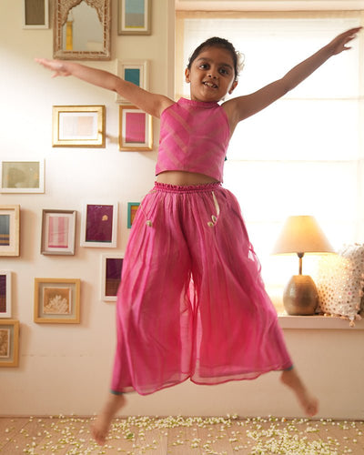 Neelkamal Pink & Gold Coord Set – Festive Ethnic Wear for Women – Kids Ethnic Sets on Brown Living™. SKU: C35G1PP12. Img 1.