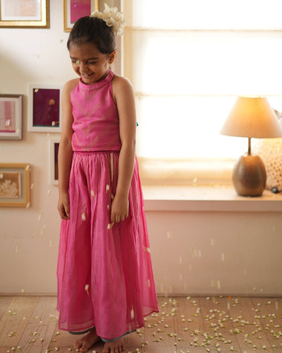 Neelkamal Pink & Gold Coord Set – Festive Ethnic Wear for Women – Kids Ethnic Sets on Brown Living™. SKU: C35G1PP12. Img 2.