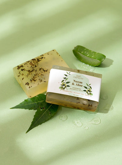 Neem & Aloe Soap Bar 125g | Herbal Soothing Bath Soap – Body Soap on Brown Living™. SKU: SC-08. Img 1.