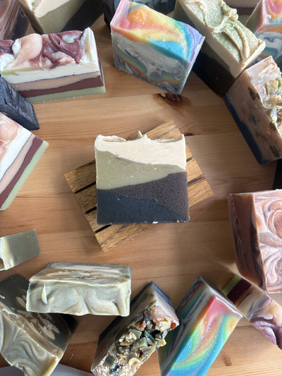 Neem and Basil Handmade Soap | Herbal Cleansing Bath Bar 120g – Body Soap on Brown Living™. SKU: SN-CP-NB-120. Img 1.