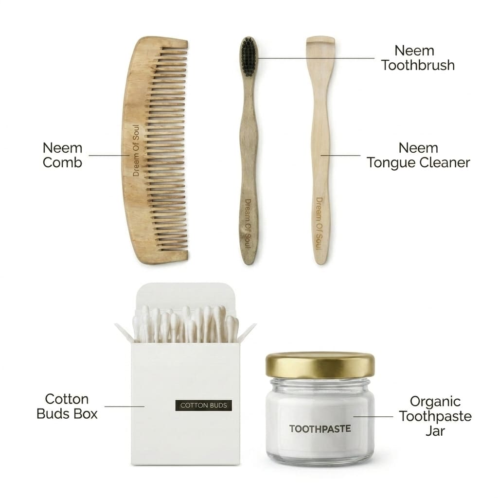 Neem Daily Care Kit | Eco - Friendly Oral Hygiene Essentials – Oral Care on Brown Living™. SKU: DOS-NDC-001. Img 3.