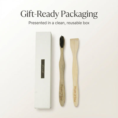 Neem Oral Care Kit Pack of 4 Toothbrush & Tongue Cleaner – Oral Care on Brown Living™. SKU: DOS-NOC--01. Img 3.