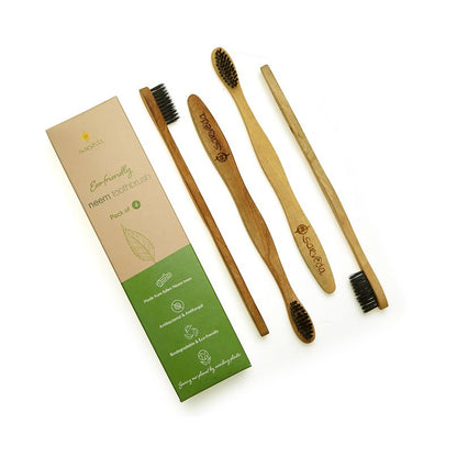 Neem Toothbrush - Pack of 4 | Verified Sustainable by Brown Living™