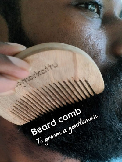 Neem Wood Comb | Natural, Anti - Dandruff & Eco - Friendly Hair Care – Hair Comb on Brown Living™. SKU: bcomb2. Img 11.