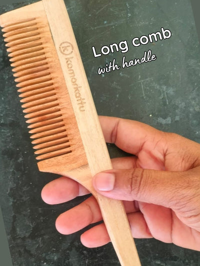 Neem Wood Comb | Natural, Anti - Dandruff & Eco - Friendly Hair Care – Hair Comb on Brown Living™. SKU: lcomb2. Img 5.