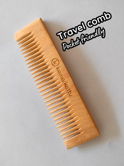 Neem Wood Comb | Natural, Anti - Dandruff & Eco - Friendly Hair Care – Hair Comb on Brown Living™. SKU: lcomb2. Img 6.