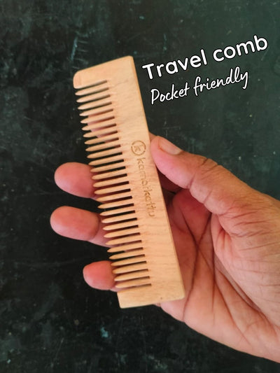 Neem Wood Comb | Natural, Anti - Dandruff & Eco - Friendly Hair Care – Hair Comb on Brown Living™. SKU: tcomb2. Img 7.