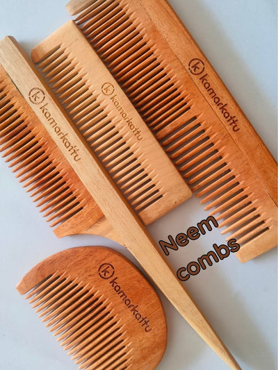Neem Wood Comb | Natural, Anti - Dandruff & Eco - Friendly Hair Care – Hair Comb on Brown Living™. SKU: tcomb2. Img 8.