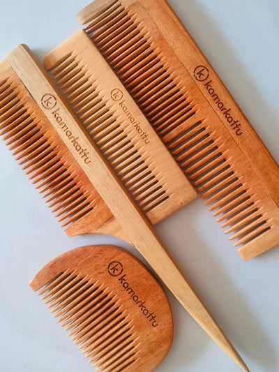 Neem Wood Comb | Natural, Anti - Dandruff & Eco - Friendly Hair Care – Hair Comb on Brown Living™. SKU: tcomb2. Img 1.