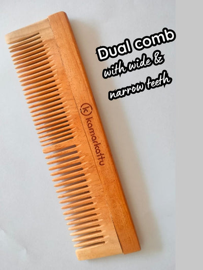 Neem Wood Comb | Natural, Anti - Dandruff & Eco - Friendly Hair Care – Hair Comb on Brown Living™. SKU: tcomb2. Img 2.