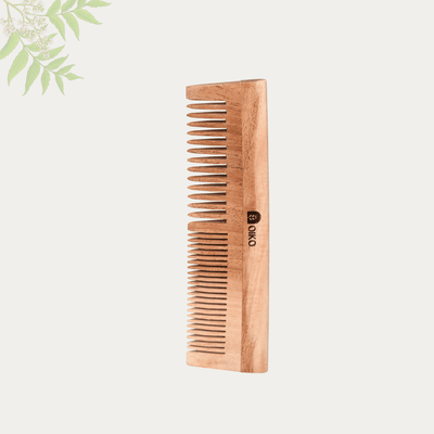 Neem Wood Hair Comb Combo Pack – Handle & Dual - Sided – Hair Comb on Brown Living™. SKU: NE/HA/P2. Img 6.