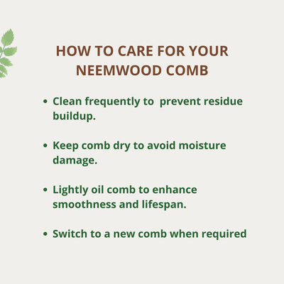 Neem Wood Hair Comb Combo Pack – Handle & Dual - Sided – Hair Comb on Brown Living™. SKU: NE/HA/P2. Img 5.