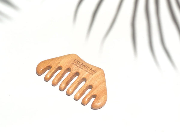 Neem Wood Massager Comb | Verified Sustainable Hair Comb on Brown Living™