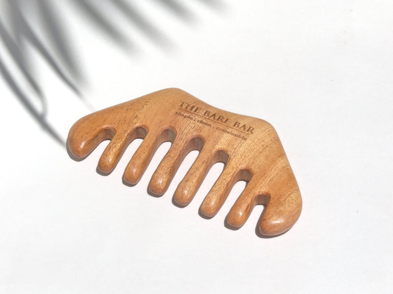 Neem Wood Massager Comb | Verified Sustainable Hair Comb on Brown Living™