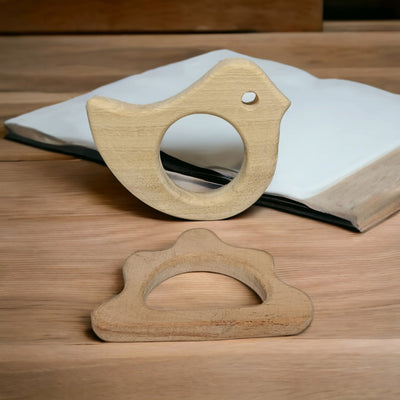 Neem Wooden Baby Teethers – Dove & Cloud Shapes – Baby Teethers & Soothers on Brown Living™. SKU: T_DV-CLD. Img 1.