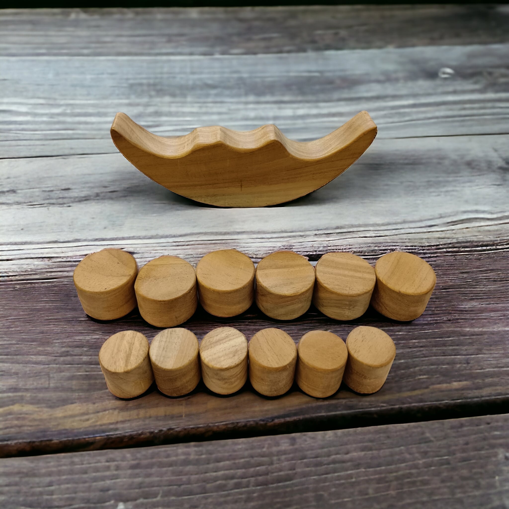 Neem Wooden Balancing Moon Toy – Montessori Kids Stacking Toy – Wooden Toys on Brown Living™. SKU: STK_MNBAL. Img 5.