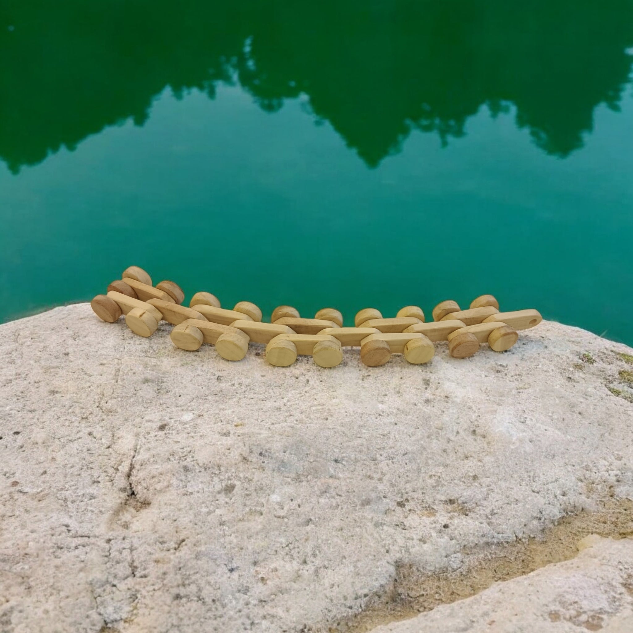 Neem Wooden Chain Car Toy For Toddlers – Toy Trains & Vehicles on Brown Living™. SKU: W_ChainCar. Img 1.