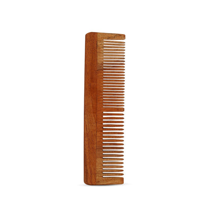 Neem Wooden Comb Regular Dual Teeth | The Earth Eco Naturals – Hair Comb on Brown Living™. SKU: Regular04. Img 6.