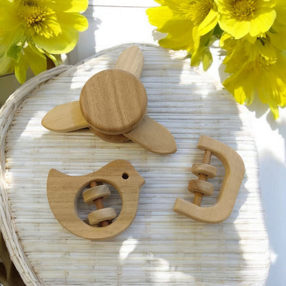 Neem Wooden Flower Tumbler, Dove & C - Shape Rattles For Toddlers – Baby Rattles on Brown Living™. SKU: R_FLTMBLR-DV-C. Img 5.