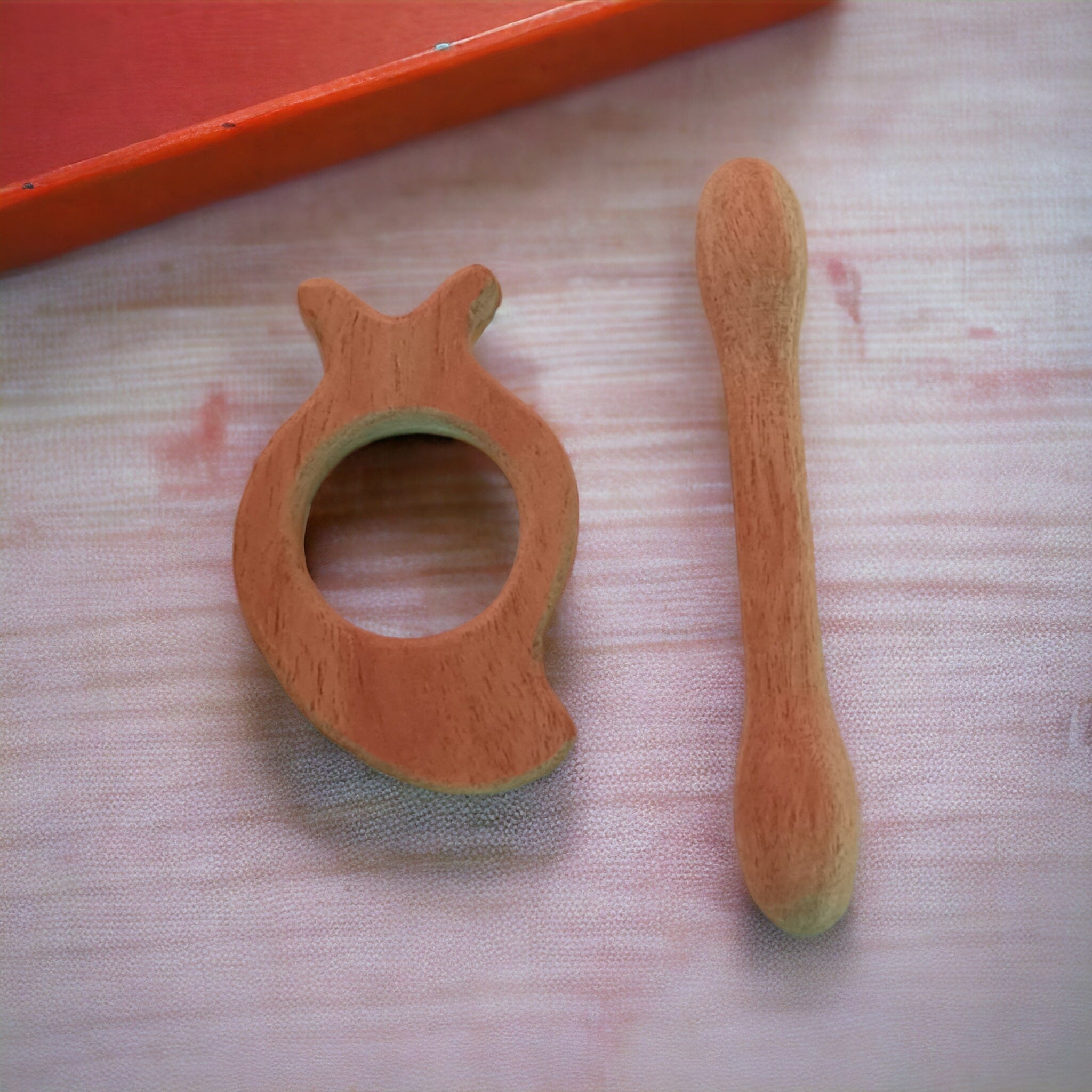 Neem Wooden Immunity Boosting Teethers – Mango & Dumbbell Shapes – Baby Teethers & Soothers on Brown Living™. SKU: T_MNG-DBL. Img 3.