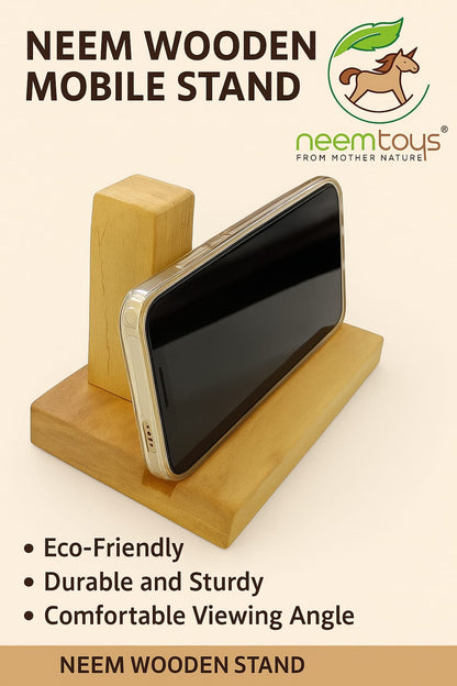 Neem Wooden Mobile Stand – Natural, Strong & Sustainable – Wooden Toys on Brown Living™. SKU: AC_MBSTND. Img 2.