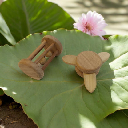 Neem Wooden Rattle Tumbler & Rattle Flower Tumbler For Toddlers – Baby Rattles on Brown Living™. SKU: R_TMBLR-FLTMBLR. Img 2.