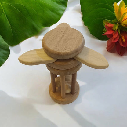 Neem Wooden Rattle Tumbler & Rattle Flower Tumbler For Toddlers – Baby Rattles on Brown Living™. SKU: R_TMBLR-FLTMBLR. Img 6.