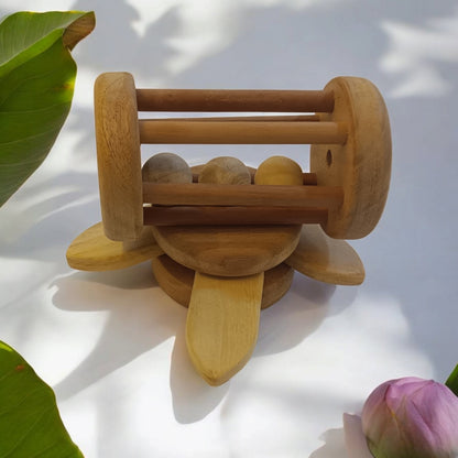 Neem Wooden Rattle Tumbler & Rattle Flower Tumbler For Toddlers – Baby Rattles on Brown Living™. SKU: R_TMBLR-FLTMBLR. Img 7.