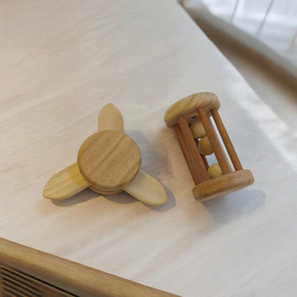 Neem Wooden Rattle Tumbler & Rattle Flower Tumbler For Toddlers – Baby Rattles on Brown Living™. SKU: R_TMBLR-FLTMBLR. Img 3.