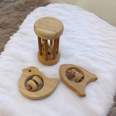 Neem Wooden Tumbler, Dove & Rocket Shaped Rattle For Toddlers – Baby Rattles on Brown Living™. SKU: R_TMBLR-DV-RKT. Img 4.