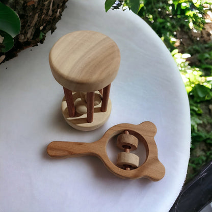 Neem Wooden Tumbler & Mickey Head Rattles For Toddlers – Baby Rattles on Brown Living™. SKU: R_TMBLR-MKHD. Img 2.