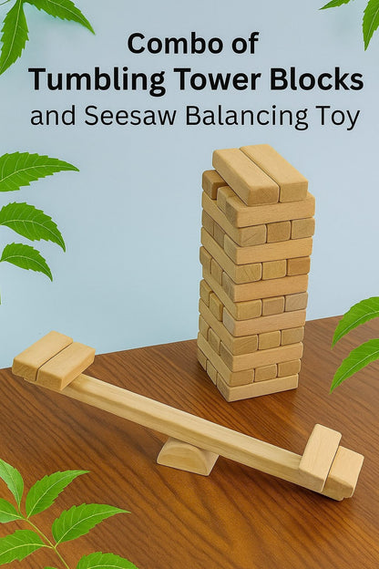 Neem Wooden Tumbling Tower (54 Blocks) | Skill Play Game for Kids – Wooden Toys on Brown Living™. SKU: BB_Ttower-SISA. Img 6.