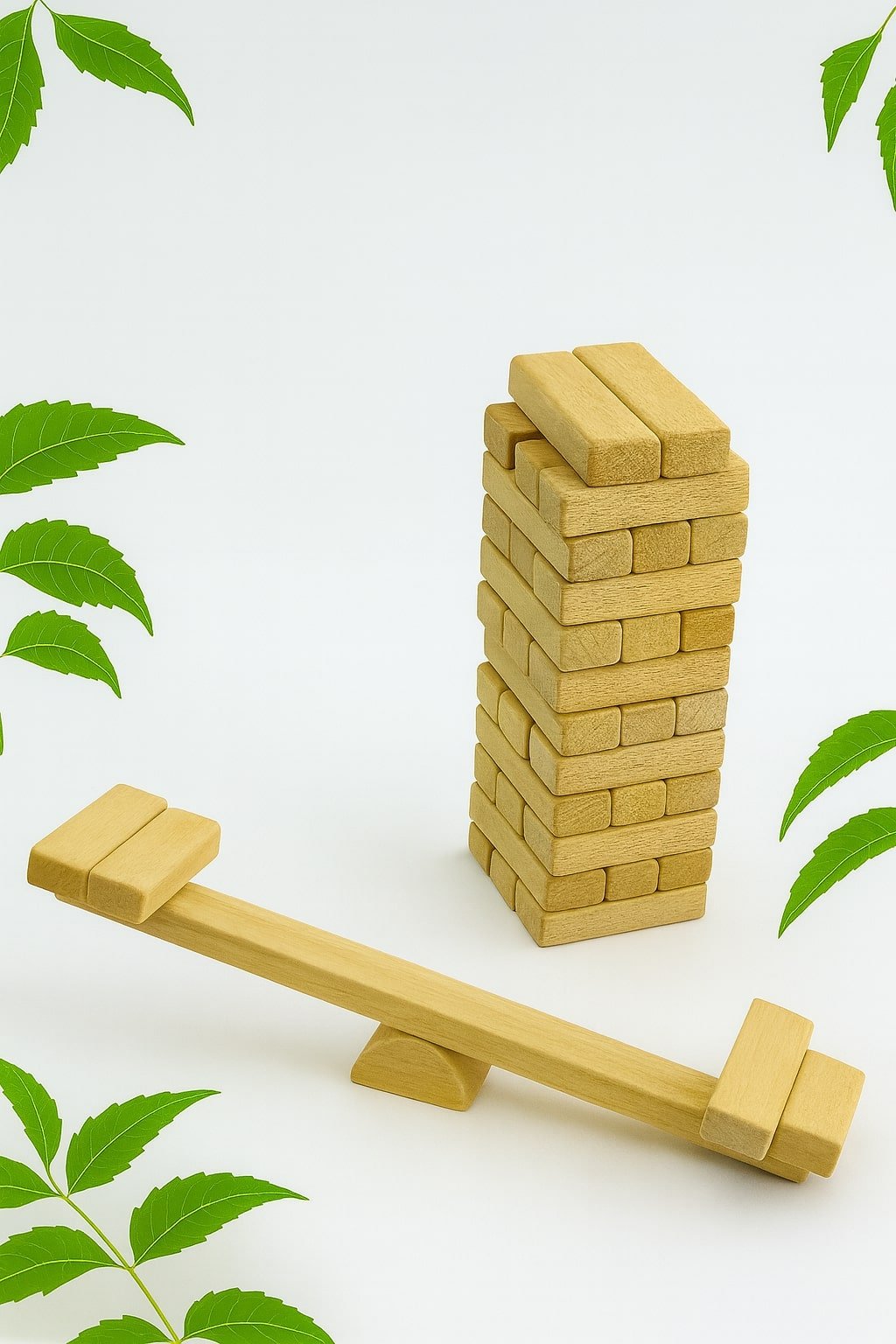 Neem Wooden Tumbling Tower (54 Blocks) | Skill Play Game for Kids – Wooden Toys on Brown Living™. SKU: BB_Ttower-SISA. Img 7.