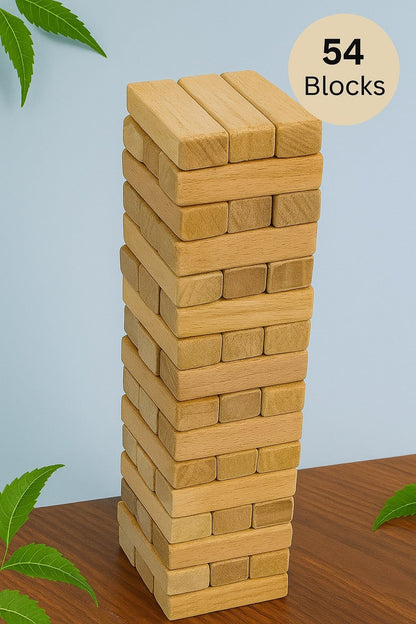 Neem Wooden Tumbling Tower (54 Blocks) | Skill Play Game for Kids – Wooden Toys on Brown Living™. SKU: BB_Ttower-SISA. Img 5.