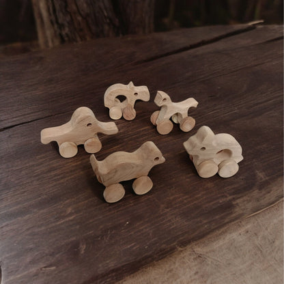 Neem Wooden Wheel Toys – 5 Beautiful Shapes For Toddlers – Toy Trains & Vehicles on Brown Living™. SKU: W_NEWSET5. Img 2.