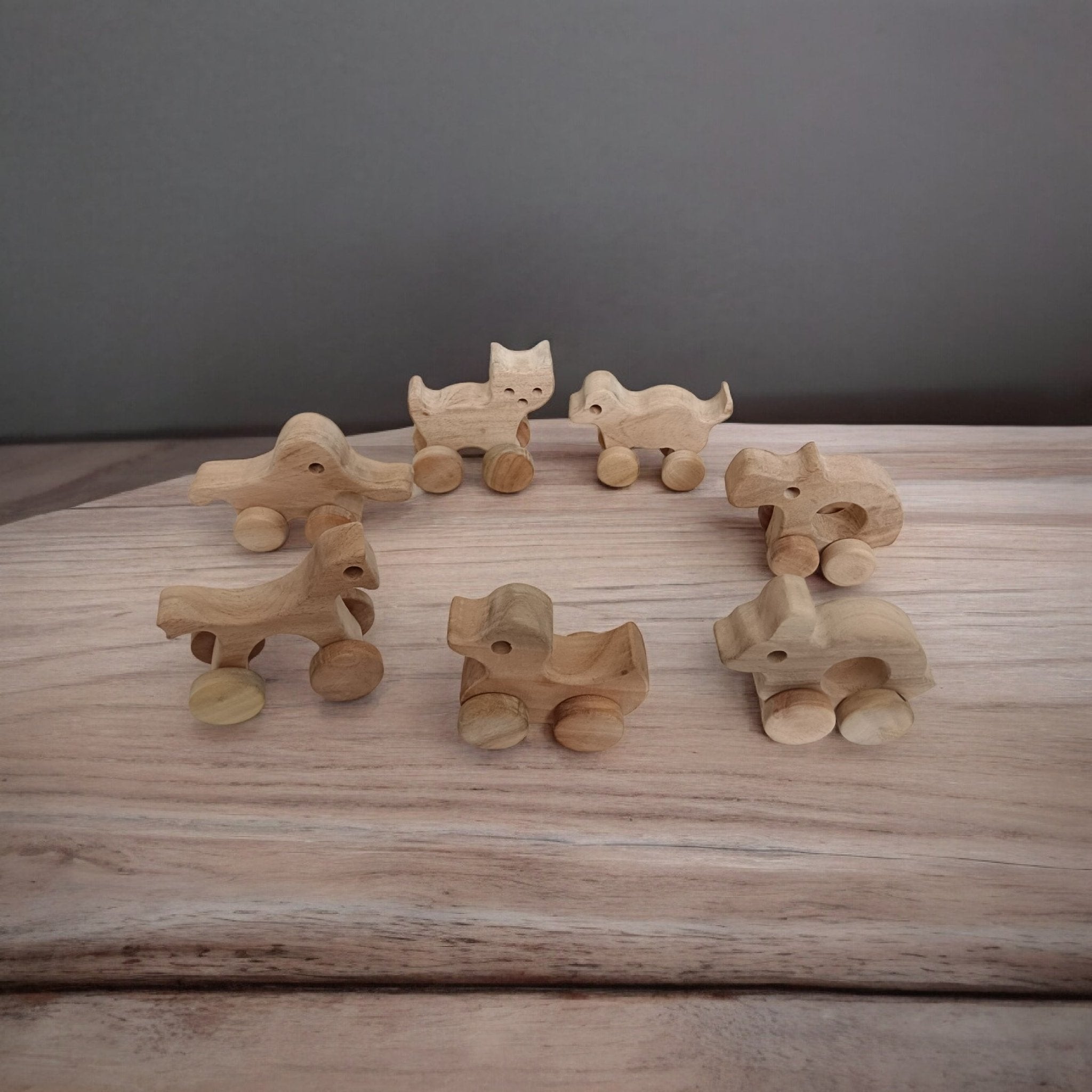 Neem Wooden Wheel Toys – 5 Beautiful Shapes For Toddlers – Toy Trains & Vehicles on Brown Living™. SKU: W_NEWSET5. Img 6.