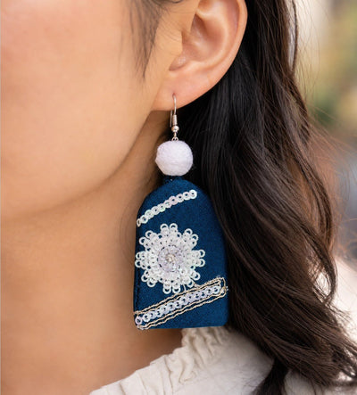 Neera Upcycled Handmade Textile Earring – Womens Earrings on Brown Living™. SKU: KE08. Img 2.