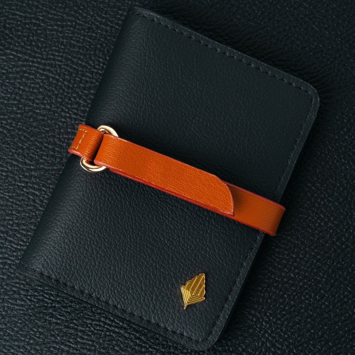 Neith - Cactus Leather Cardholder | Black & Gingerbread | Verified Sustainable by Brown Living™