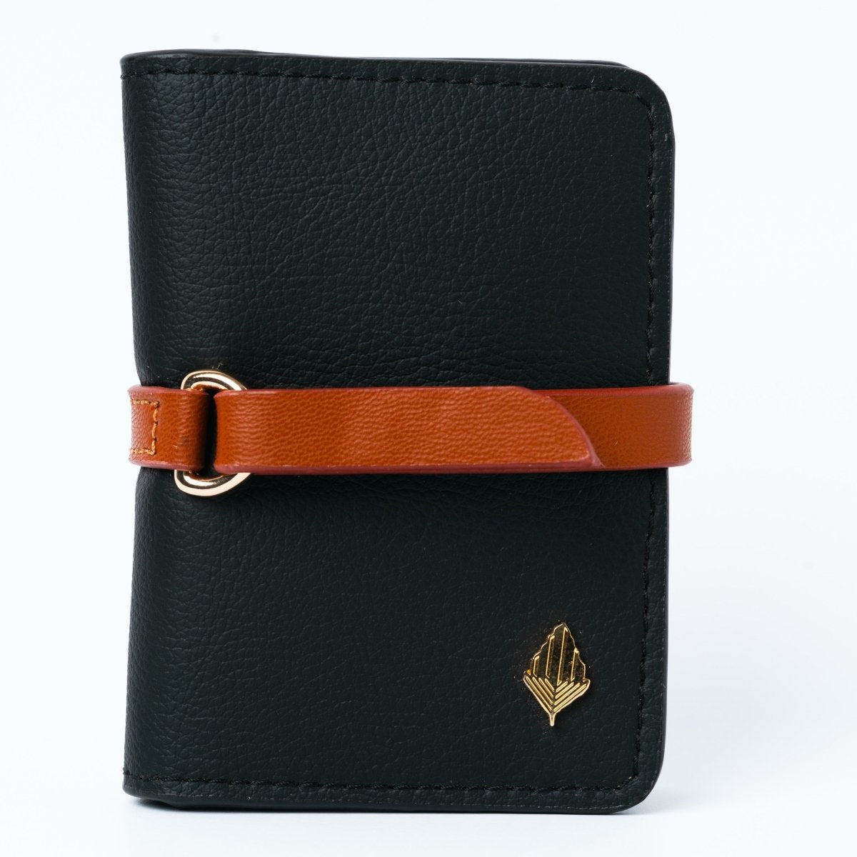 Neith - Cactus Leather Cardholder | Black & Gingerbread | Verified Sustainable by Brown Living™