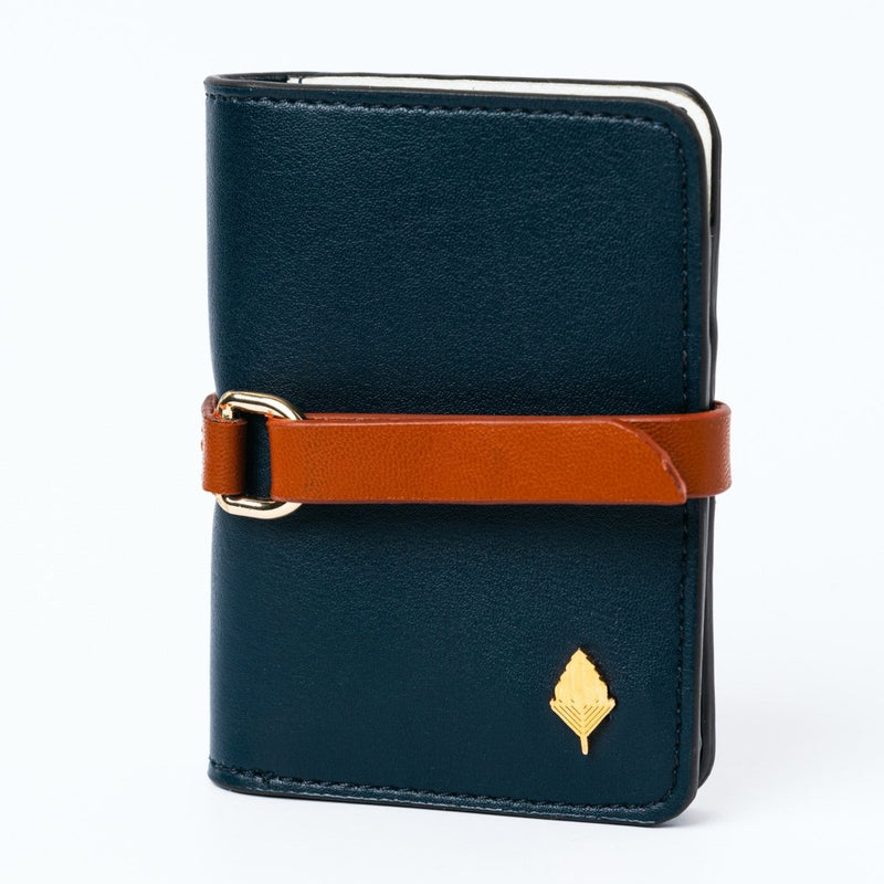 Neith - Cactus Leather Cardholder | Blue & Gingerbread | Verified Sustainable by Brown Living™