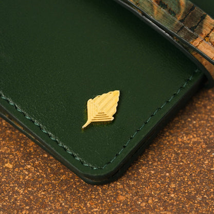 Neith - Cactus Leather Cardholder | Vegan Leather & Cork (Green) – Card Sleeves on Brown Living™. SKU: CHGH 8007. Img 4.