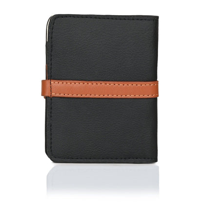 Neith Vegan Leather Cardholder (Black & Gingerbread) – Card Sleeves on Brown Living™. SKU: CHGH8006. Img 2.