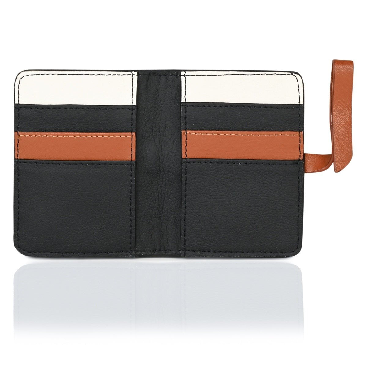 Neith Vegan Leather Cardholder (Black & Gingerbread) – Card Sleeves by Green Hermitage available on Brown Living™. . SKU: CHGH8006. Img 4.