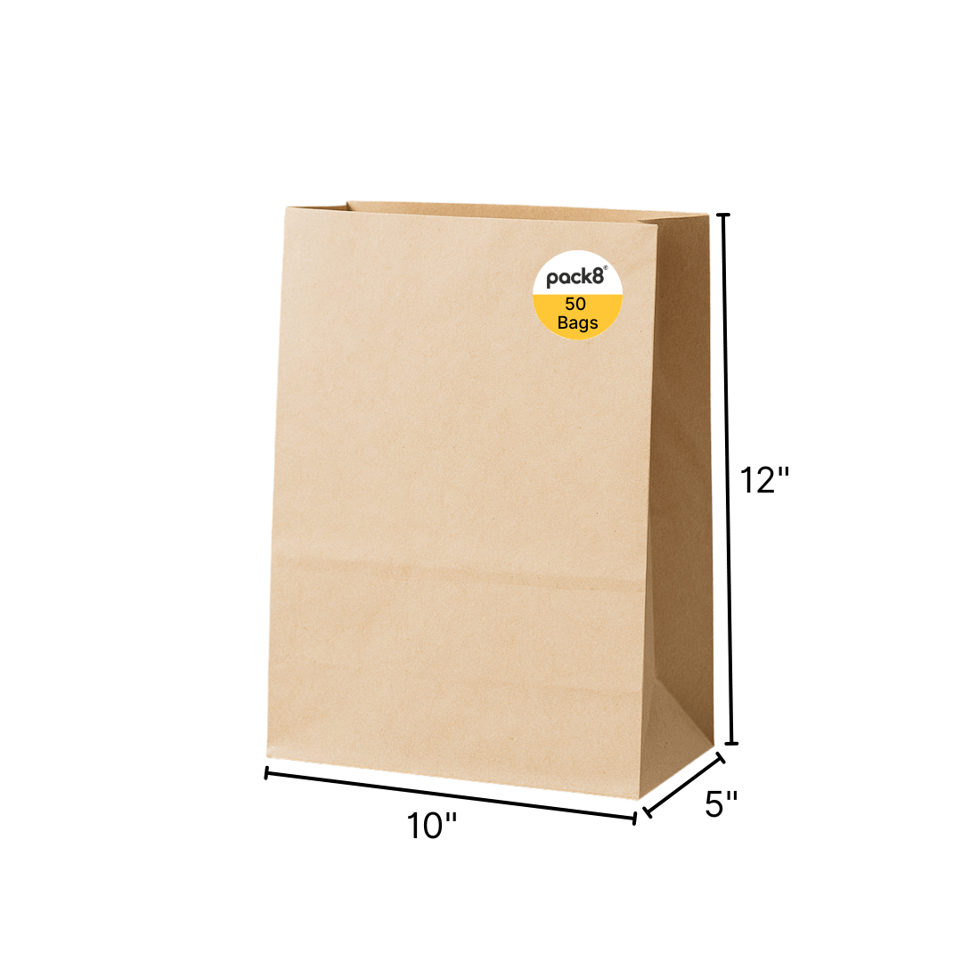 Neo Brown Kraft Paper Bags , SOS bags| (Pack of 50) – Art & Craft Supplies by Pack8 available on Brown Living™. Large . SKU: PSOL - BRP50. Img 3.