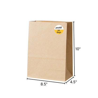 Neo Brown Kraft Paper Bags , SOS bags| (Pack of 50) – Packing Materials on Brown Living™. SKU: PSOM - BRP50. Img 2.