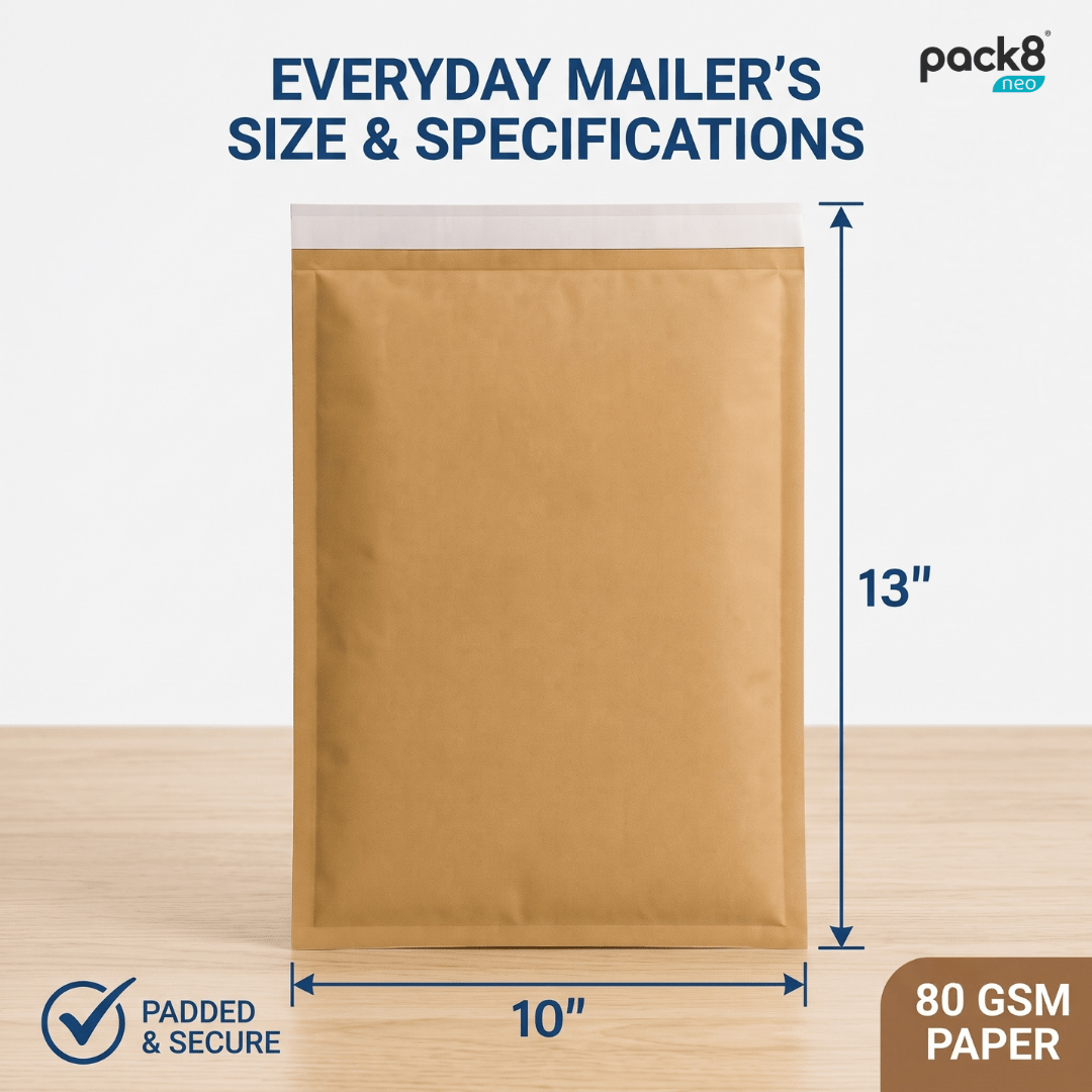Neo Bubble Mailer Bags | Protective Shipping Packaging – Packing Materials on Brown Living™. SKU: B-mailer10x13-50N. Img 3.