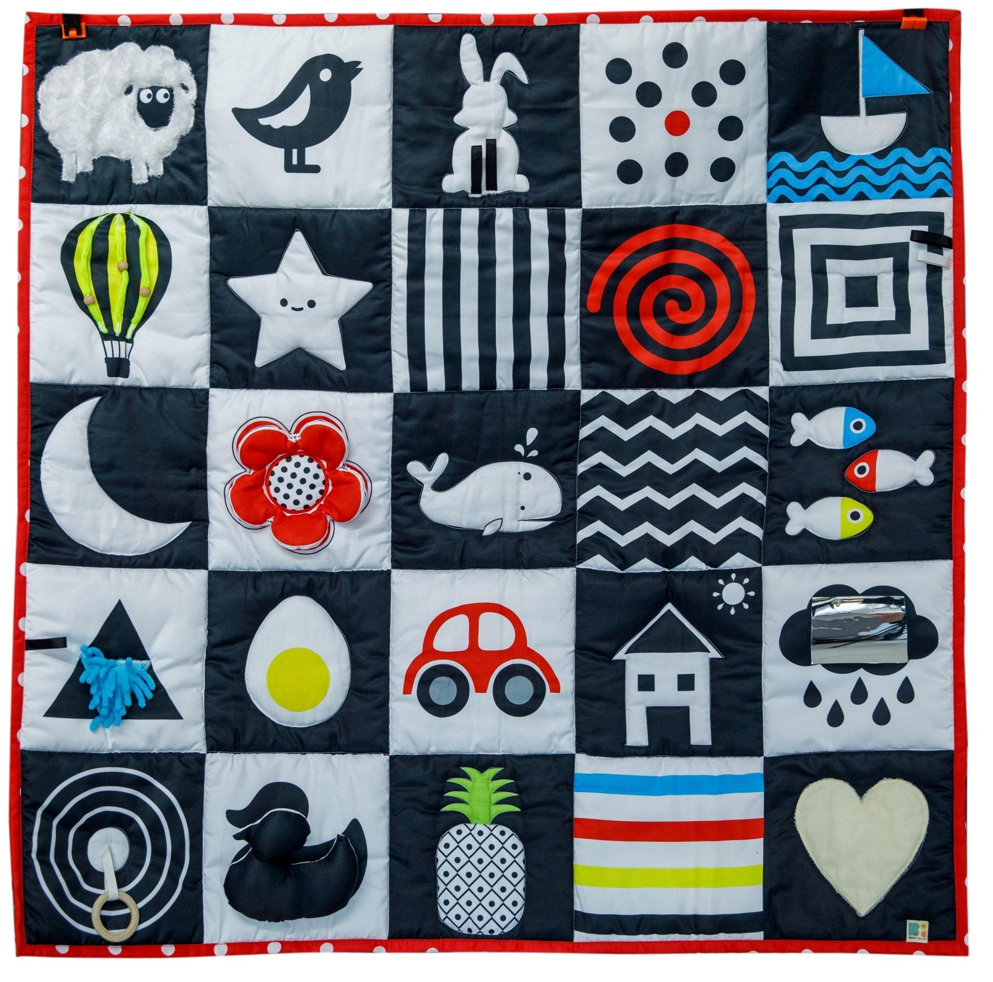 Newborn Sensory Black & White High Contrast Playmat – Play Mats on Brown Living™. SKU: NSPBW. Img 4.