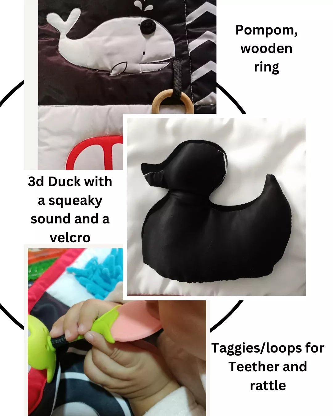 Newborn Sensory Black & White High Contrast Playmat – Play Mats on Brown Living™. SKU: NSPBW. Img 3.